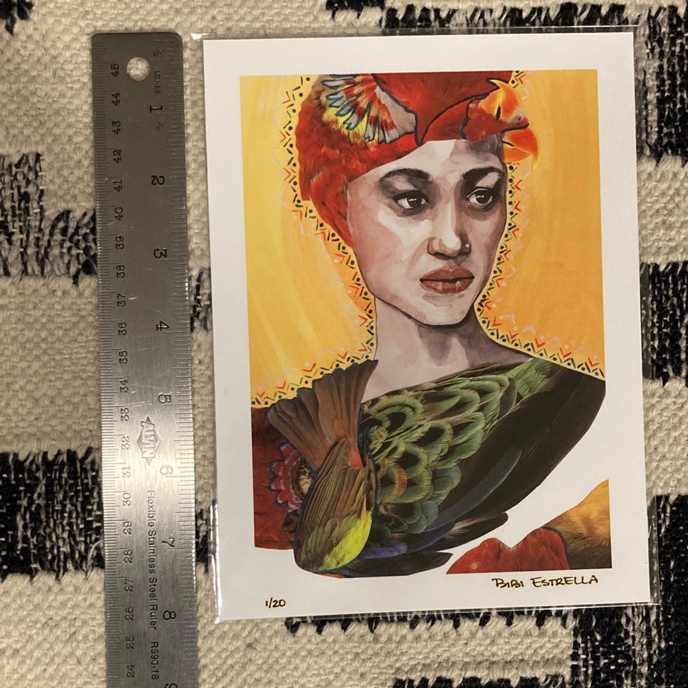 Vibrant Art Print with Red and Orange Accents